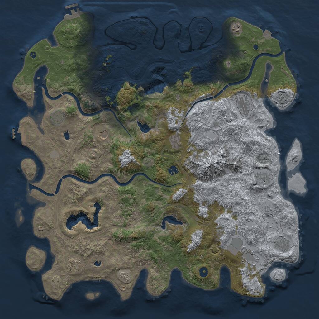Rust Map: Procedural Map, Size: 5000, Seed: 316061, 17 Monuments