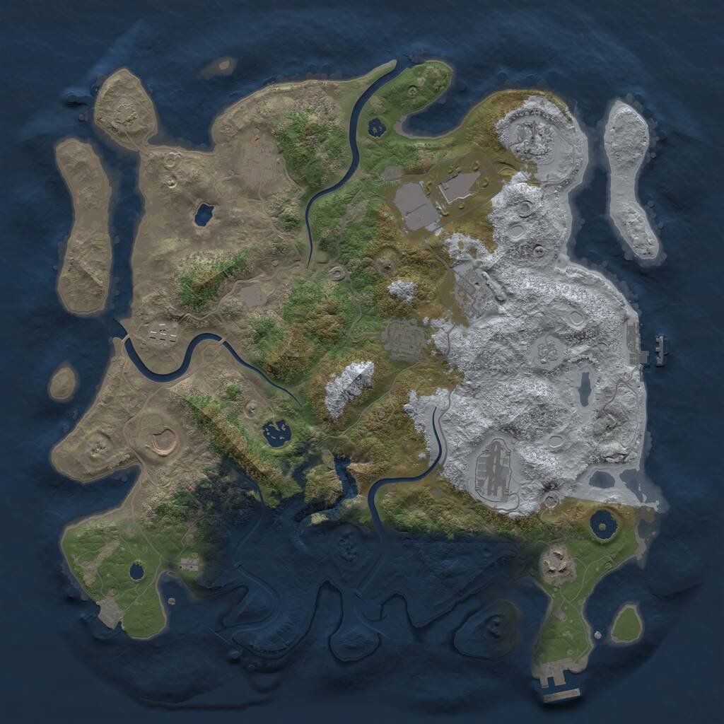 Rust Map: Procedural Map, Size: 4000, Seed: 770264691, 16 Monuments