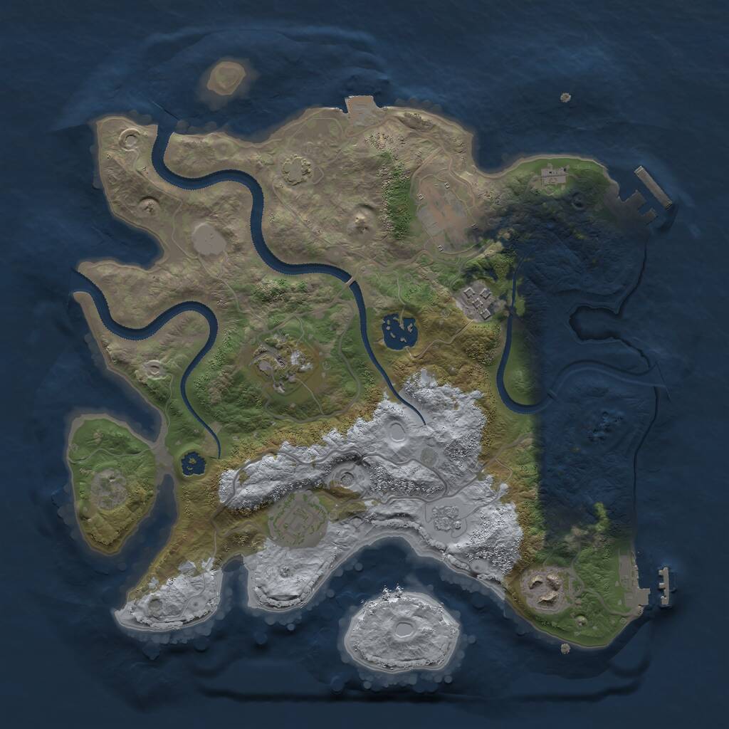Rust Map: Procedural Map, Size: 3000, Seed: 151063, 12 Monuments