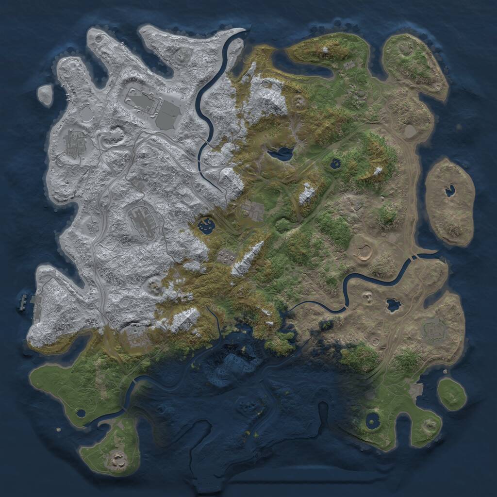 Rust Map: Procedural Map, Size: 4750, Seed: 836768, 17 Monuments