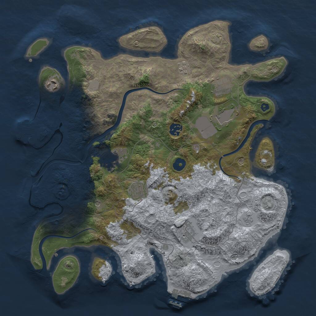 Rust Map: Procedural Map, Size: 3750, Seed: 815823, 14 Monuments