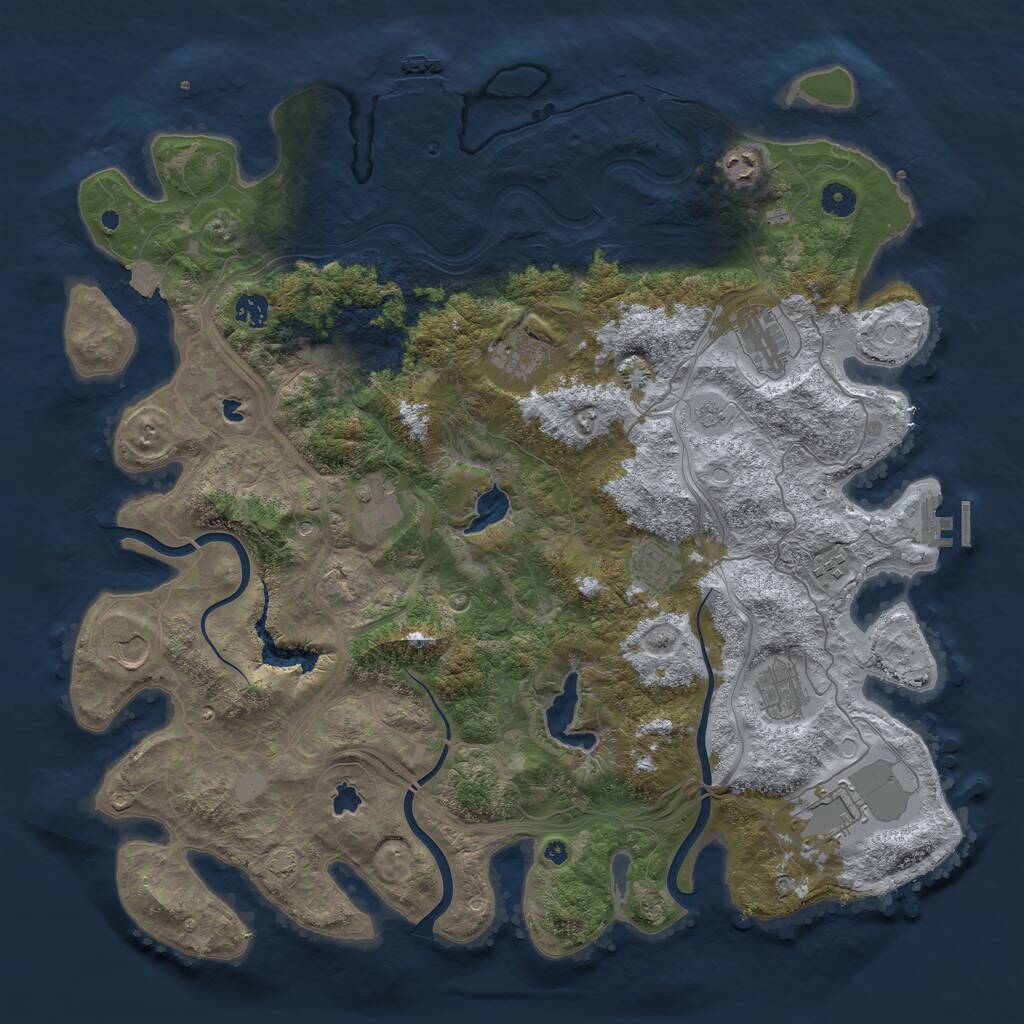 Rust Map: Procedural Map, Size: 4500, Seed: 338901, 16 Monuments
