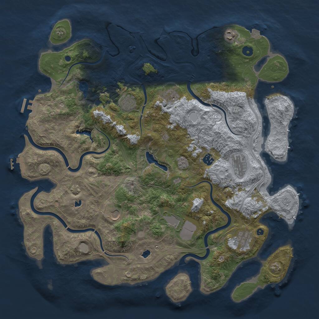 Rust Map: Procedural Map, Size: 4500, Seed: 969639, 15 Monuments