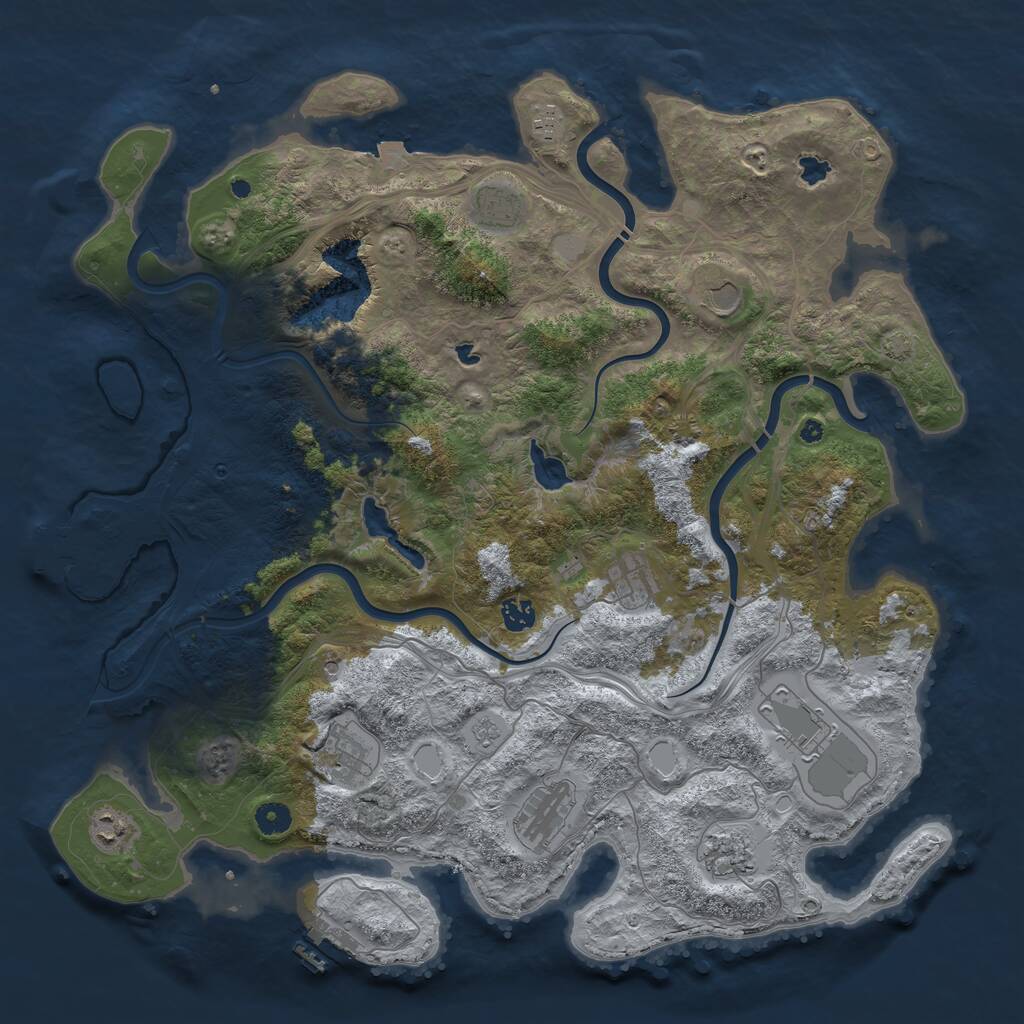 Rust Map: Procedural Map, Size: 4500, Seed: 35945912, 16 Monuments
