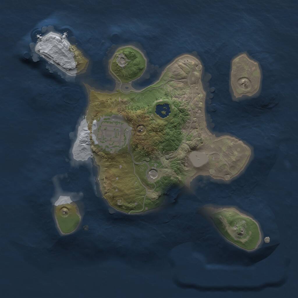 Rust Map: Procedural Map, Size: 2000, Seed: 15312512, 3 Monuments