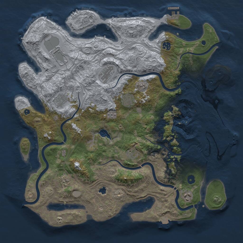 Rust Map: Procedural Map, Size: 4300, Seed: 609198233, 15 Monuments