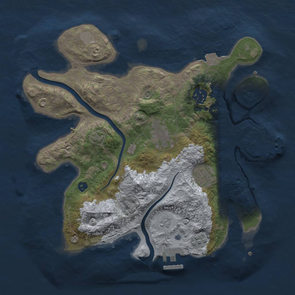 Rust Map: Procedural Map, Size: 3000, Seed: 142214, 10 Monuments