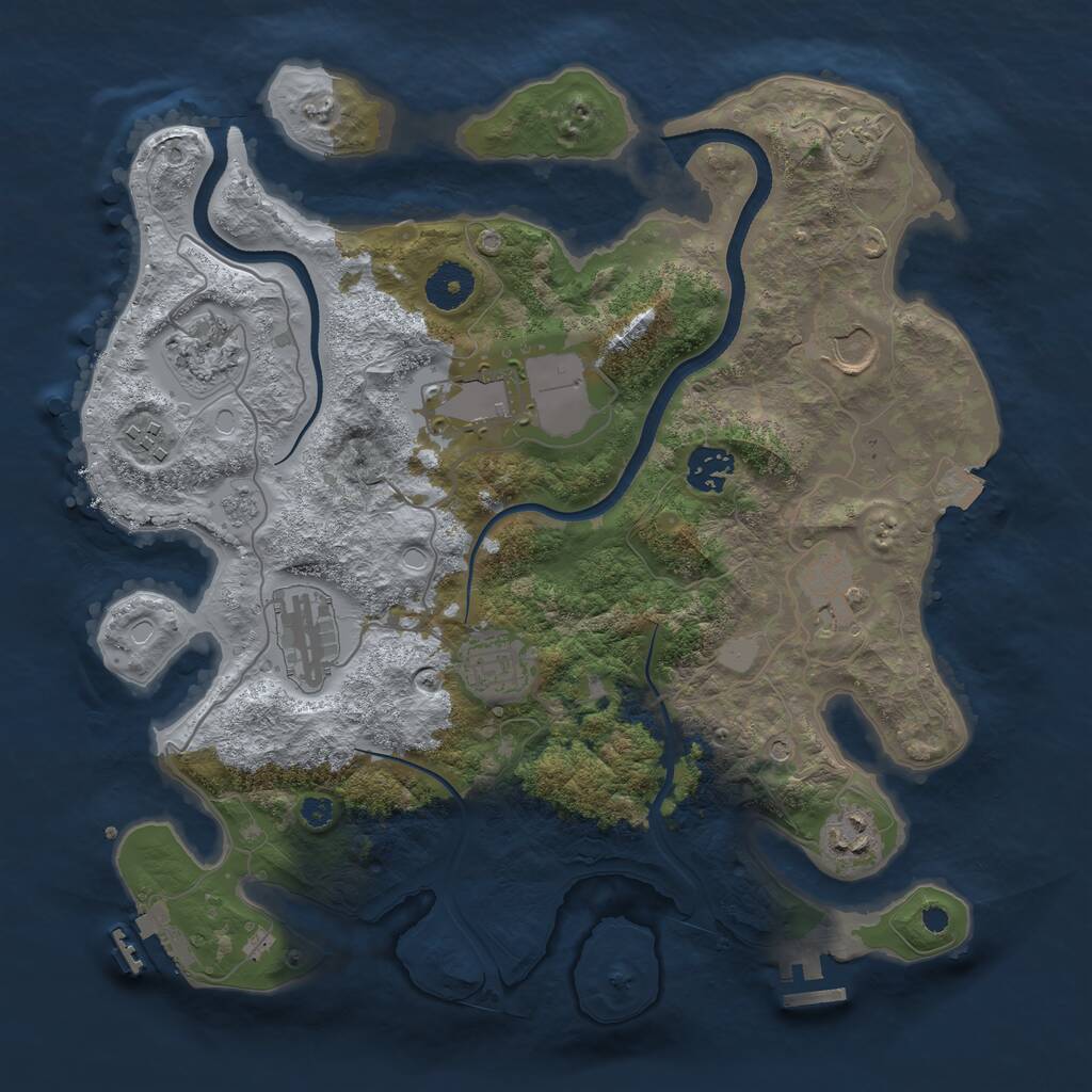 Rust Map: Procedural Map, Size: 3500, Seed: 288160, 15 Monuments