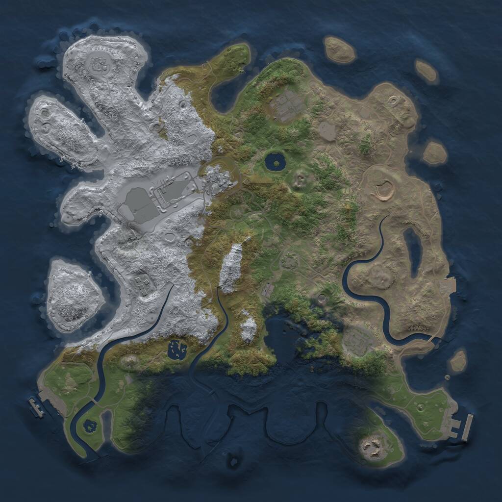 Rust Map: Procedural Map, Size: 3750, Seed: 268934, 15 Monuments