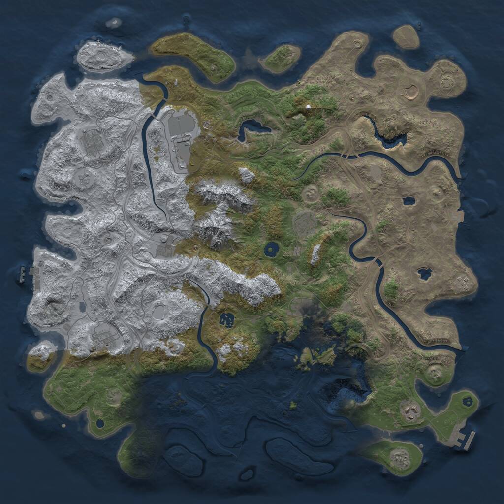 Rust Map: Procedural Map, Size: 5000, Seed: 924894, 16 Monuments