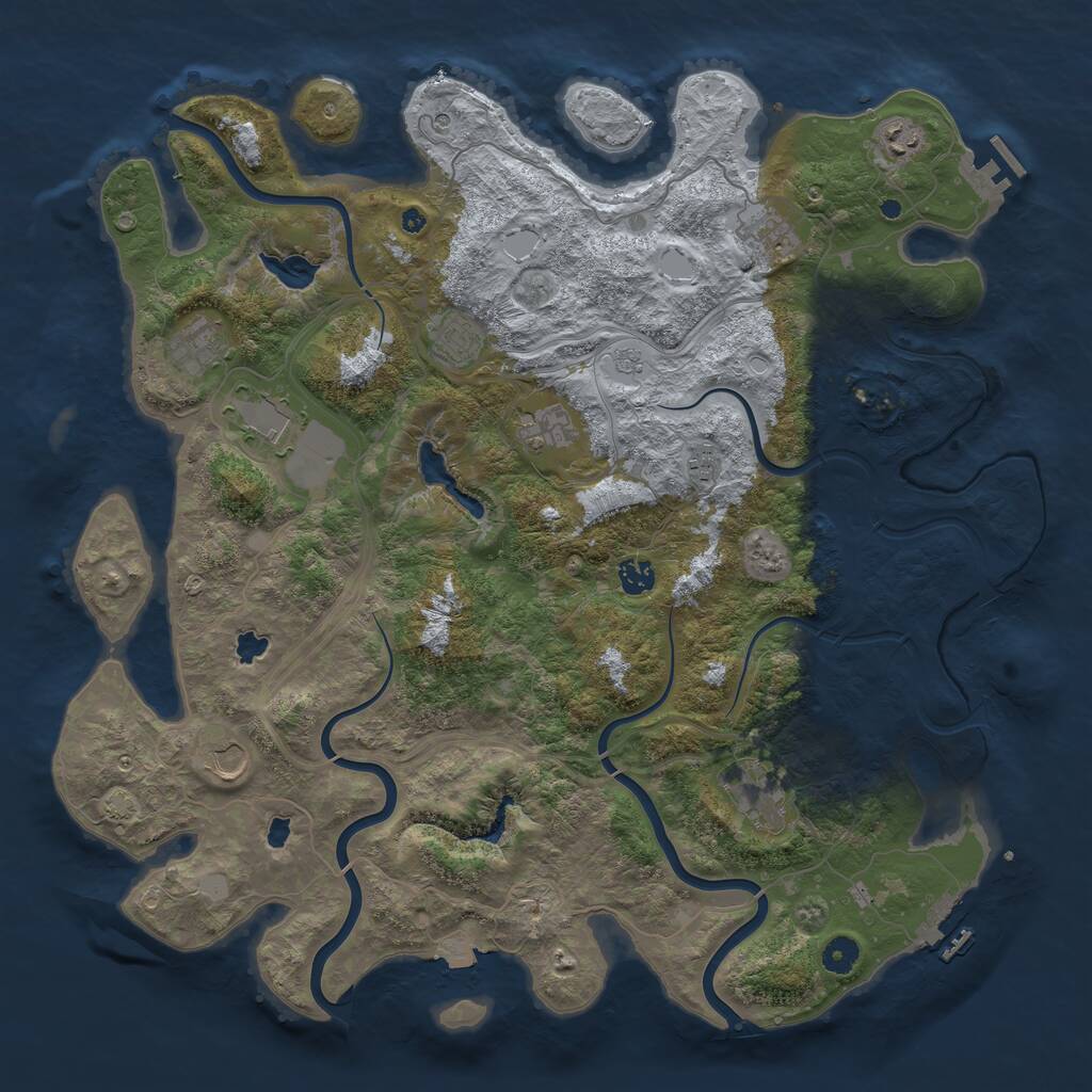 Rust Map: Procedural Map, Size: 4500, Seed: 436753, 16 Monuments