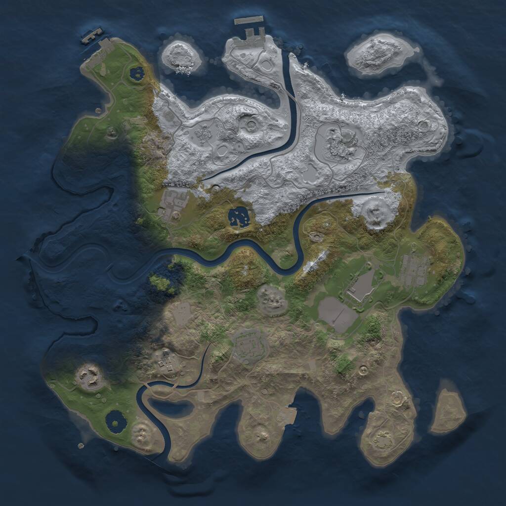 Rust Map: Procedural Map, Size: 3500, Seed: 567433314, 14 Monuments