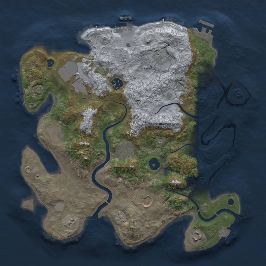 Rust Map: Procedural Map, Size: 3500, Seed: 41231, 14 Monuments