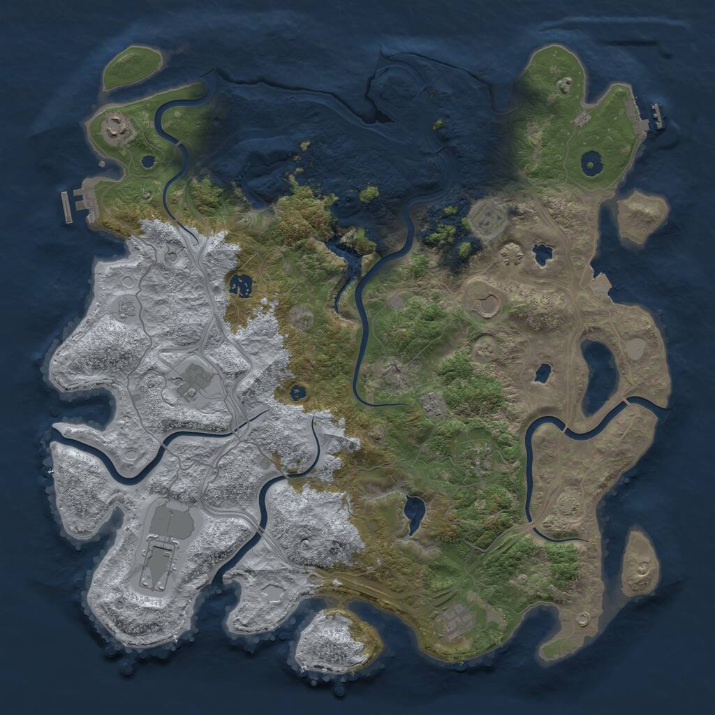Rust Map: Procedural Map, Size: 4500, Seed: 420327, 15 Monuments
