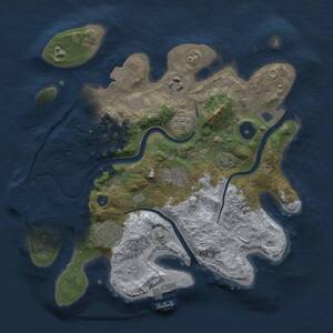 Thumbnail Rust Map: Procedural Map, Size: 3000, Seed: 16178694, 10 Monuments