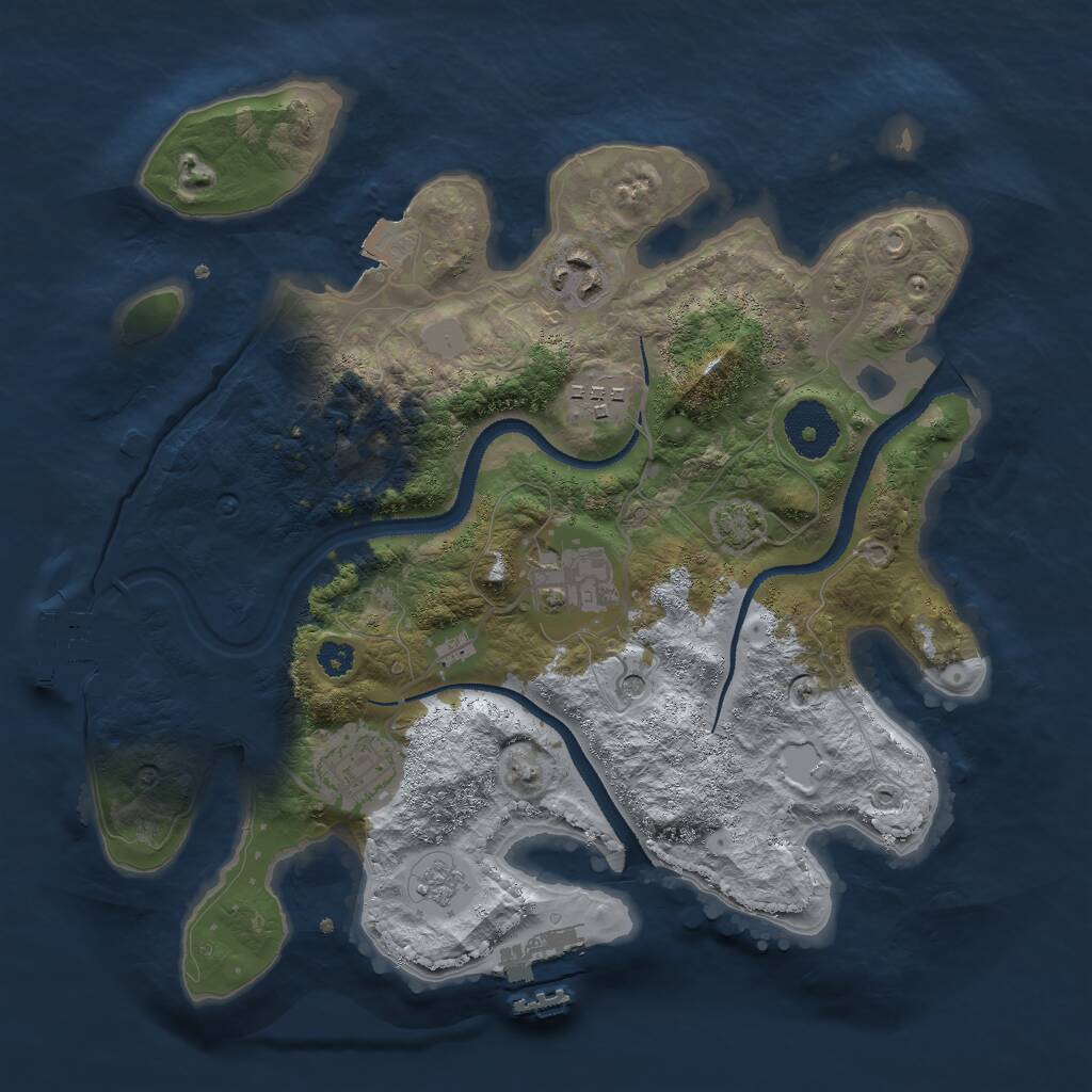 Rust Map: Procedural Map, Size: 3000, Seed: 16178694, 10 Monuments