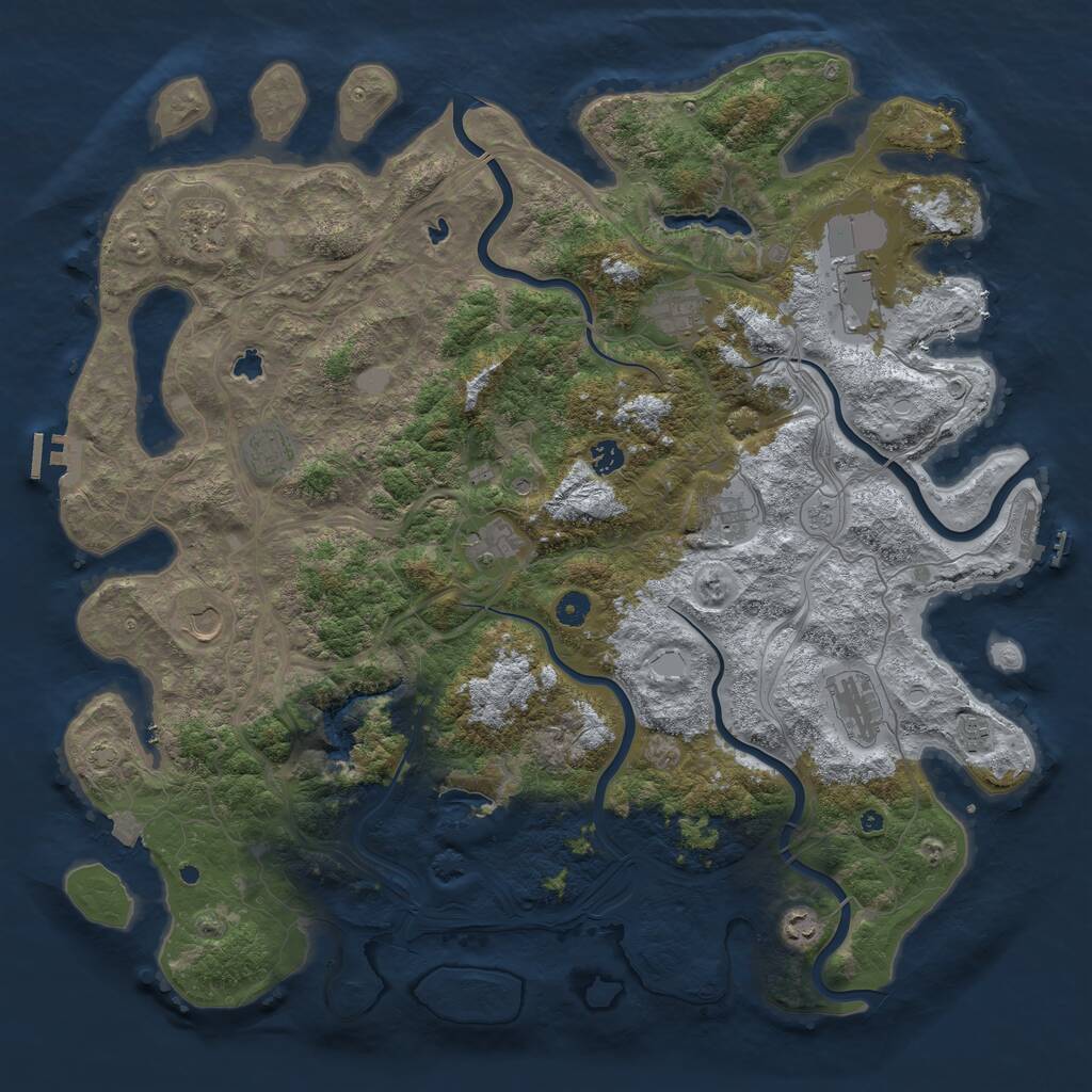 Rust Map: Procedural Map, Size: 4800, Seed: 1732312174, 17 Monuments