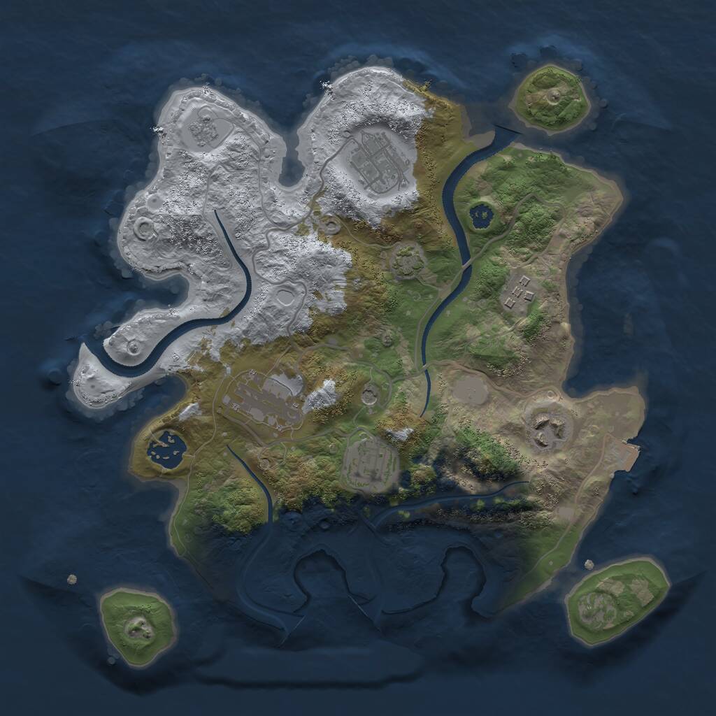 Rust Map: Procedural Map, Size: 3000, Seed: 1484846634, 10 Monuments