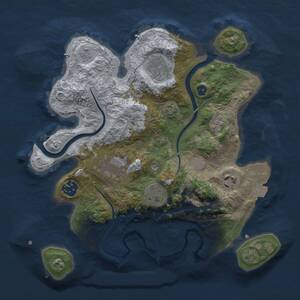 Thumbnail Rust Map: Procedural Map, Size: 3000, Seed: 1484846634, 10 Monuments
