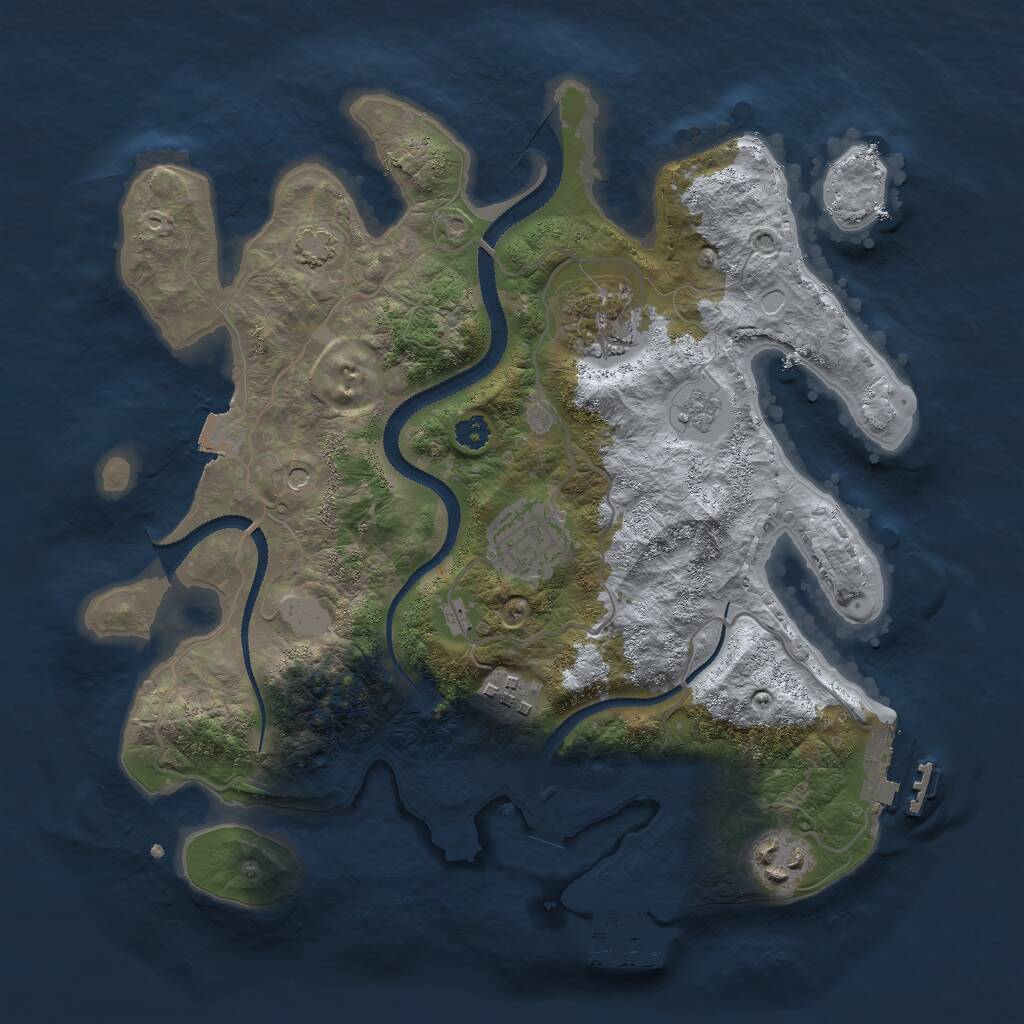 Rust Map: Procedural Map, Size: 3000, Seed: 838176215, 10 Monuments
