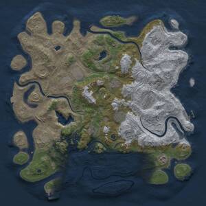 Thumbnail Rust Map: Procedural Map, Size: 4300, Seed: 528521791, 16 Monuments