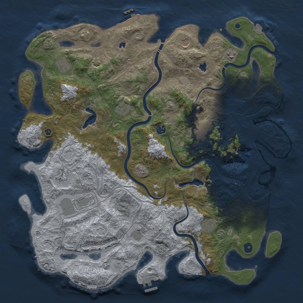 Rust Map: Procedural Map, Size: 4750, Seed: 402295, 17 Monuments