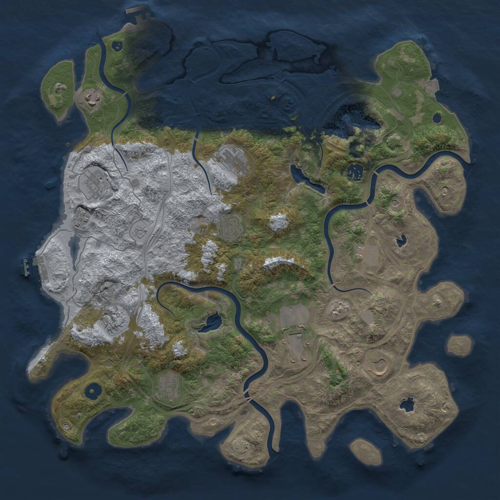 Rust Map: Procedural Map, Size: 4500, Seed: 210488, 17 Monuments