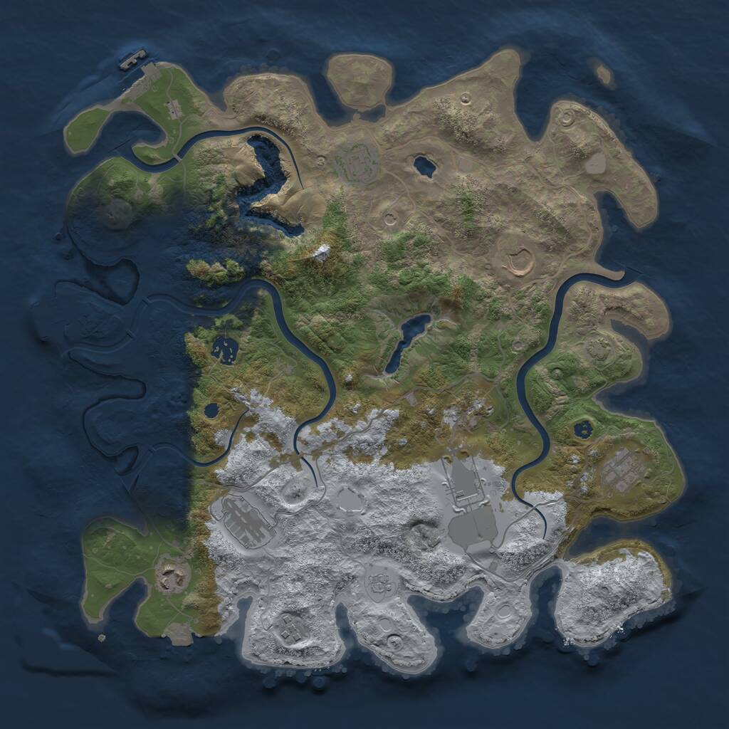 Rust Map: Procedural Map, Size: 4000, Seed: 150293, 15 Monuments