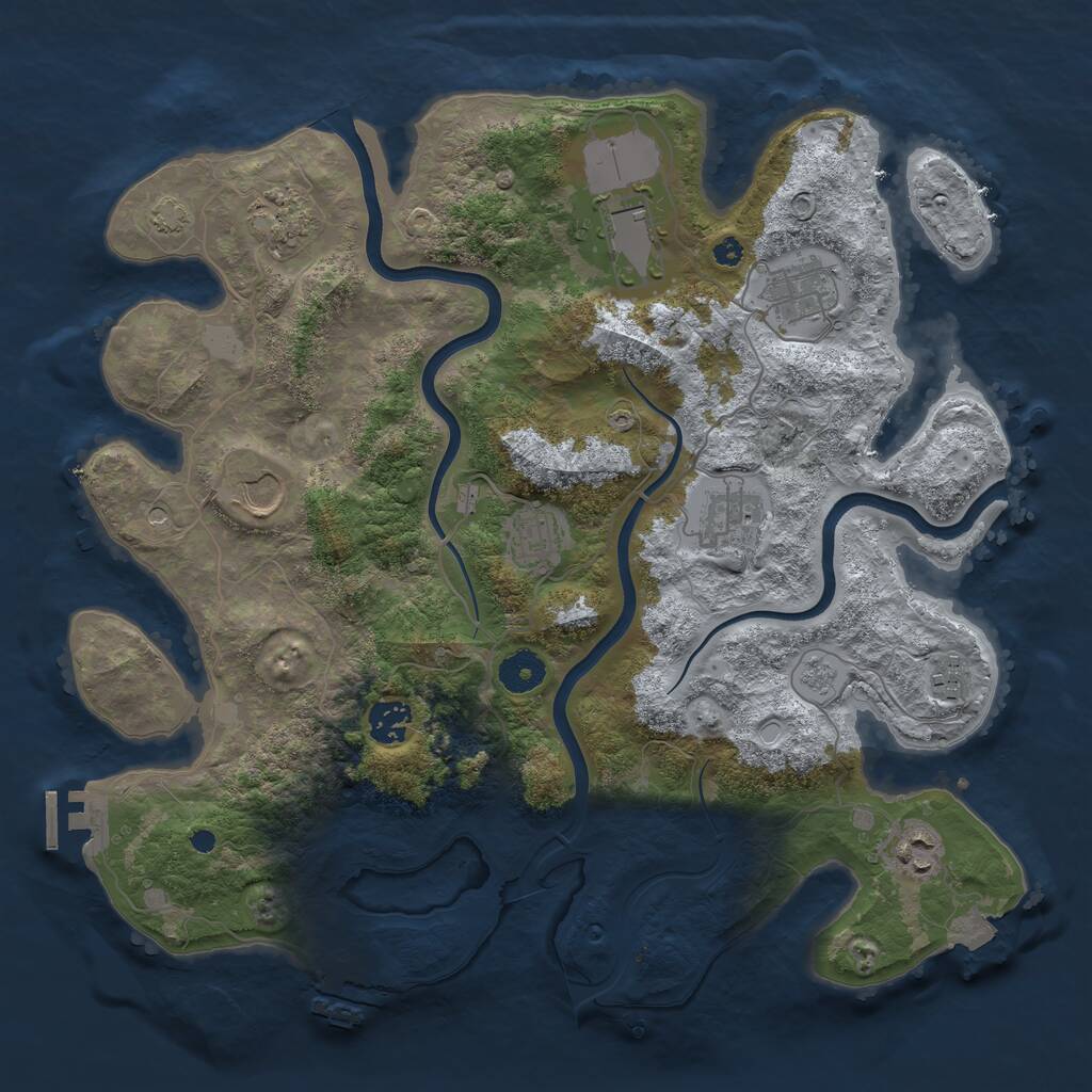 Rust Map: Procedural Map, Size: 3750, Seed: 388320, 15 Monuments