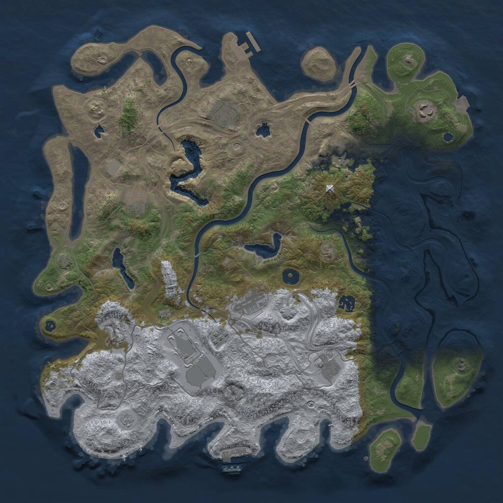 Rust Map: Procedural Map, Size: 4500, Seed: 1889947857, 16 Monuments