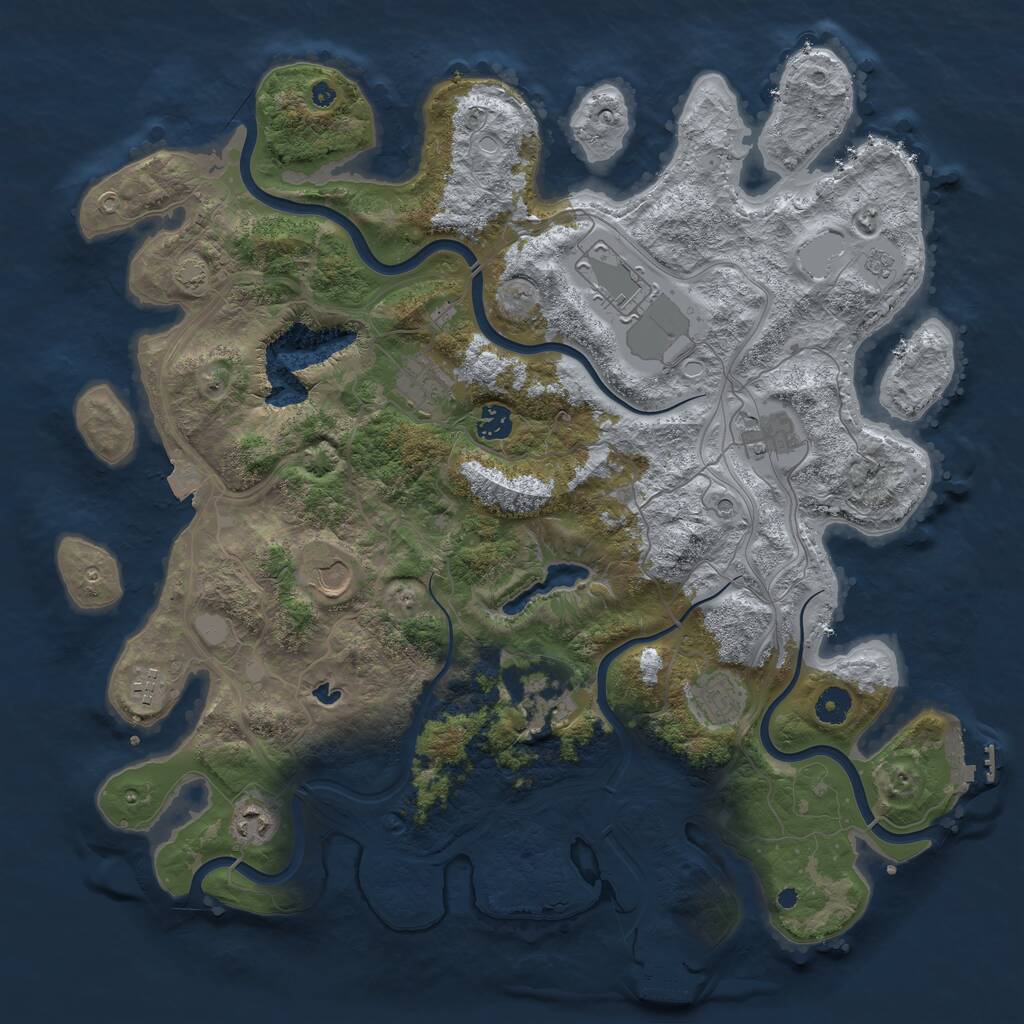 Rust Map: Procedural Map, Size: 4250, Seed: 3694, 15 Monuments
