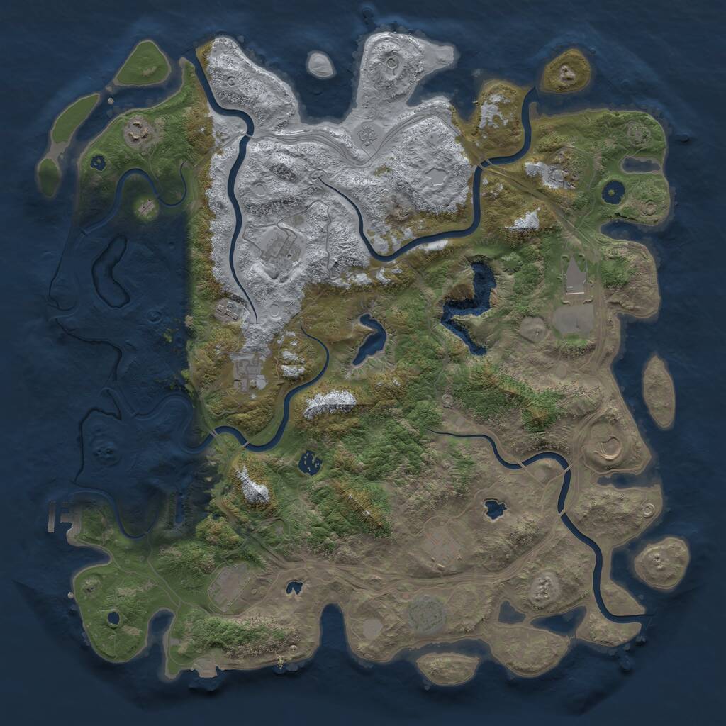 Rust Map: Procedural Map, Size: 4750, Seed: 966214, 16 Monuments