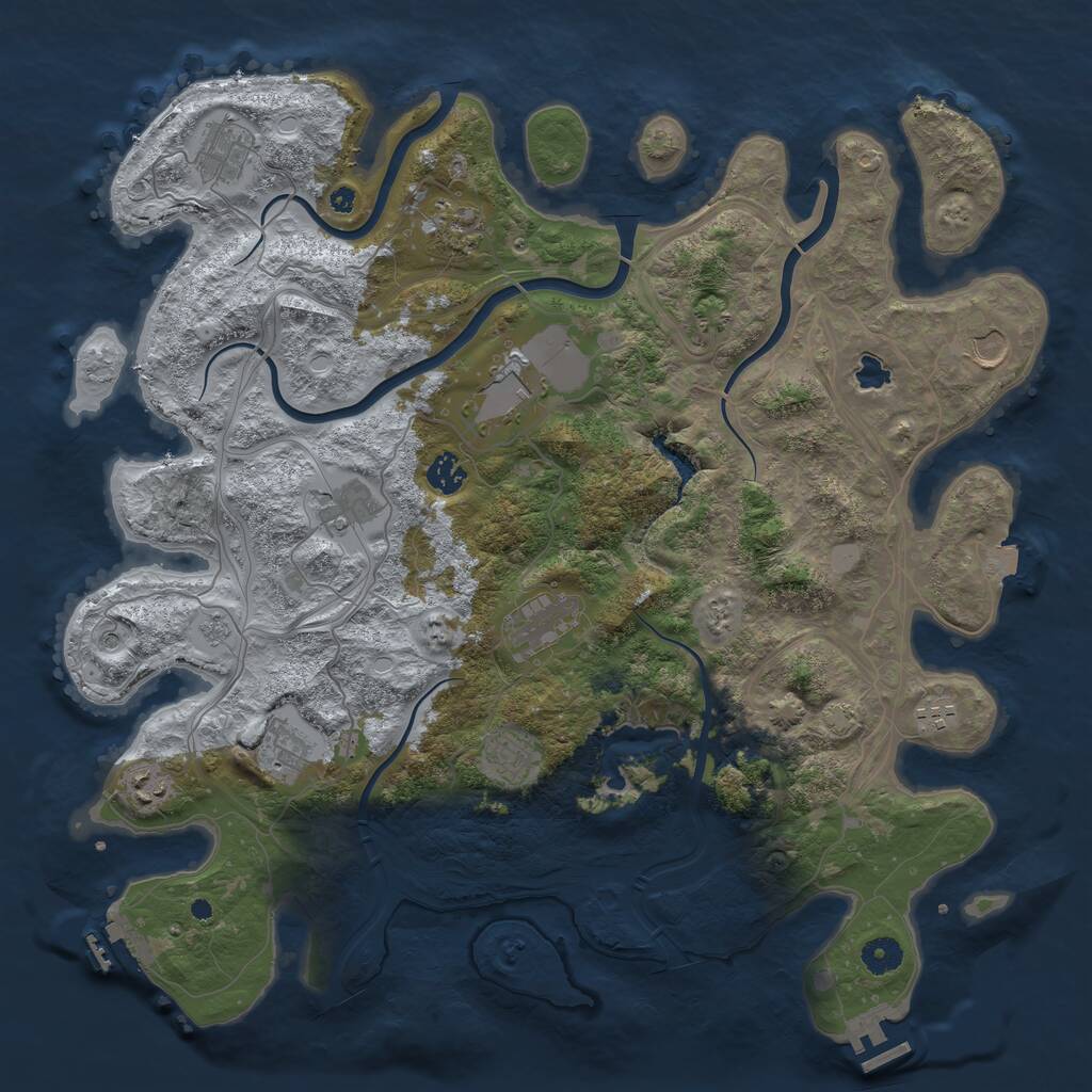 Rust Map: Procedural Map, Size: 4250, Seed: 492220, 17 Monuments