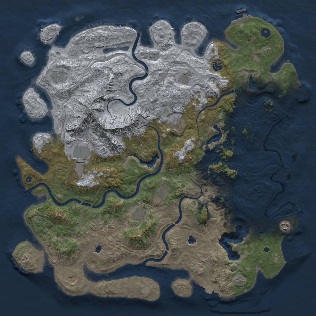Rust Map: Procedural Map, Size: 5000, Seed: 815094, 17 Monuments