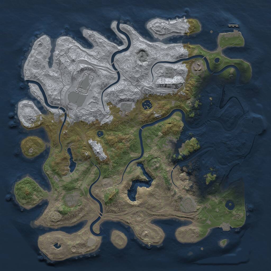 Rust Map: Procedural Map, Size: 4250, Seed: 877465432, 14 Monuments