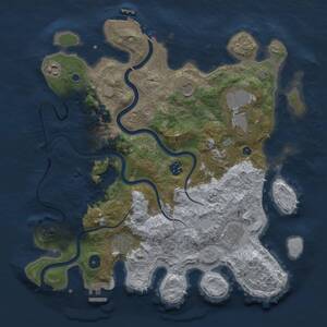 Thumbnail Rust Map: Procedural Map, Size: 3750, Seed: 830091, 14 Monuments