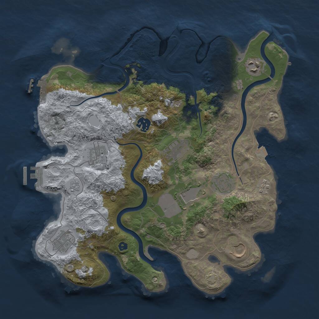 Rust Map: Procedural Map, Size: 3500, Seed: 130754, 15 Monuments