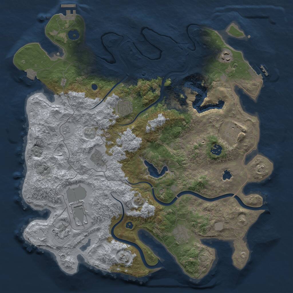 Rust Map: Procedural Map, Size: 4000, Seed: 951079, 15 Monuments