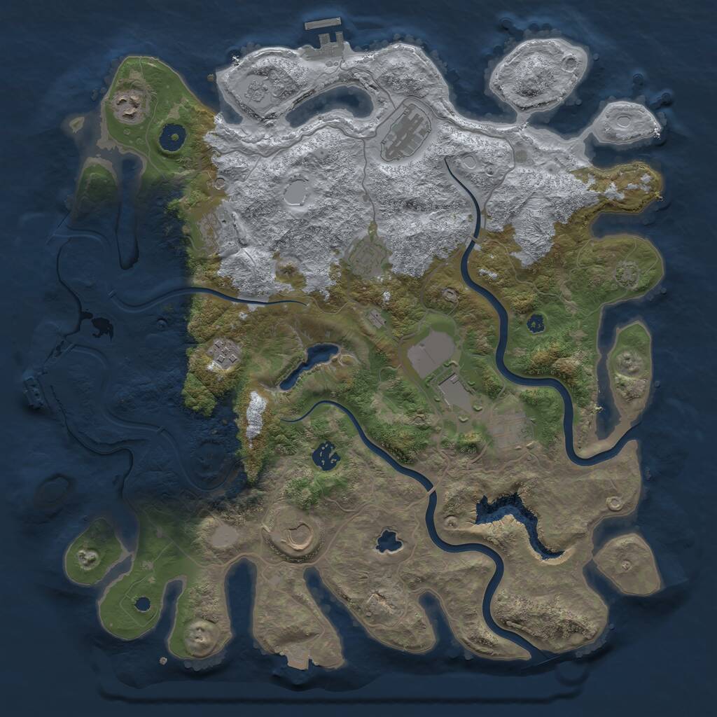 Rust Map: Procedural Map, Size: 4000, Seed: 420076, 15 Monuments