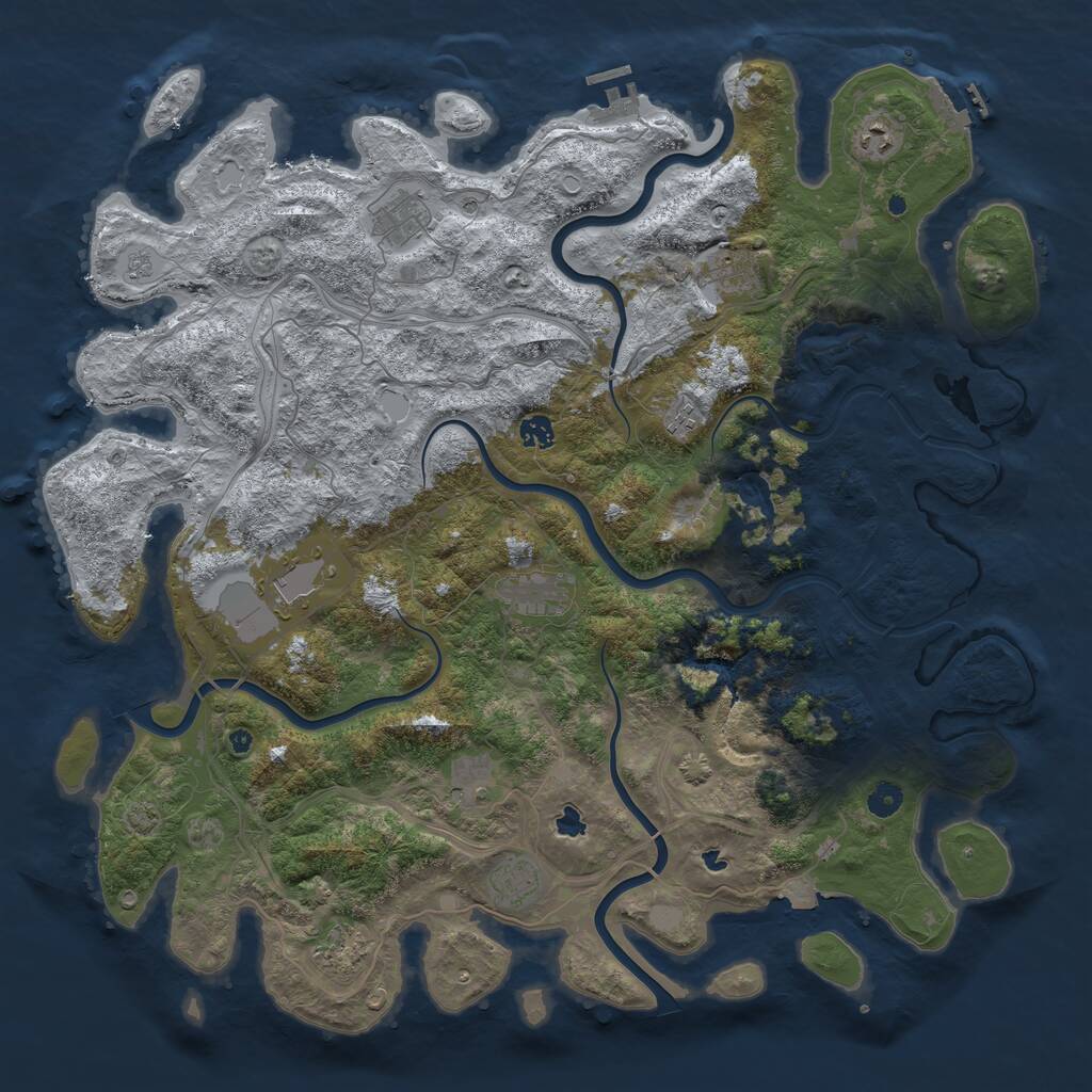 Rust Map: Procedural Map, Size: 4750, Seed: 156157, 16 Monuments