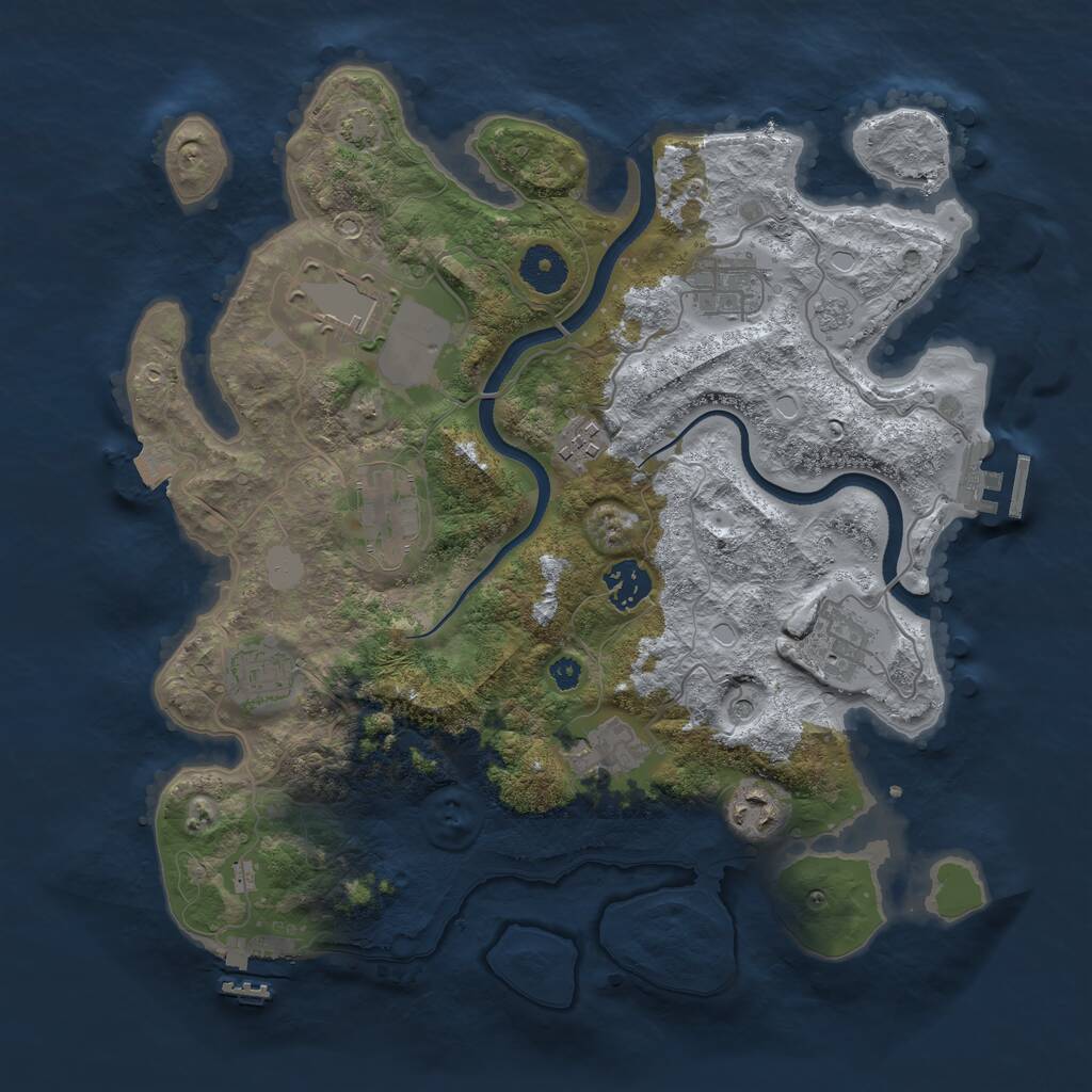 Rust Map: Procedural Map, Size: 3500, Seed: 992481, 15 Monuments