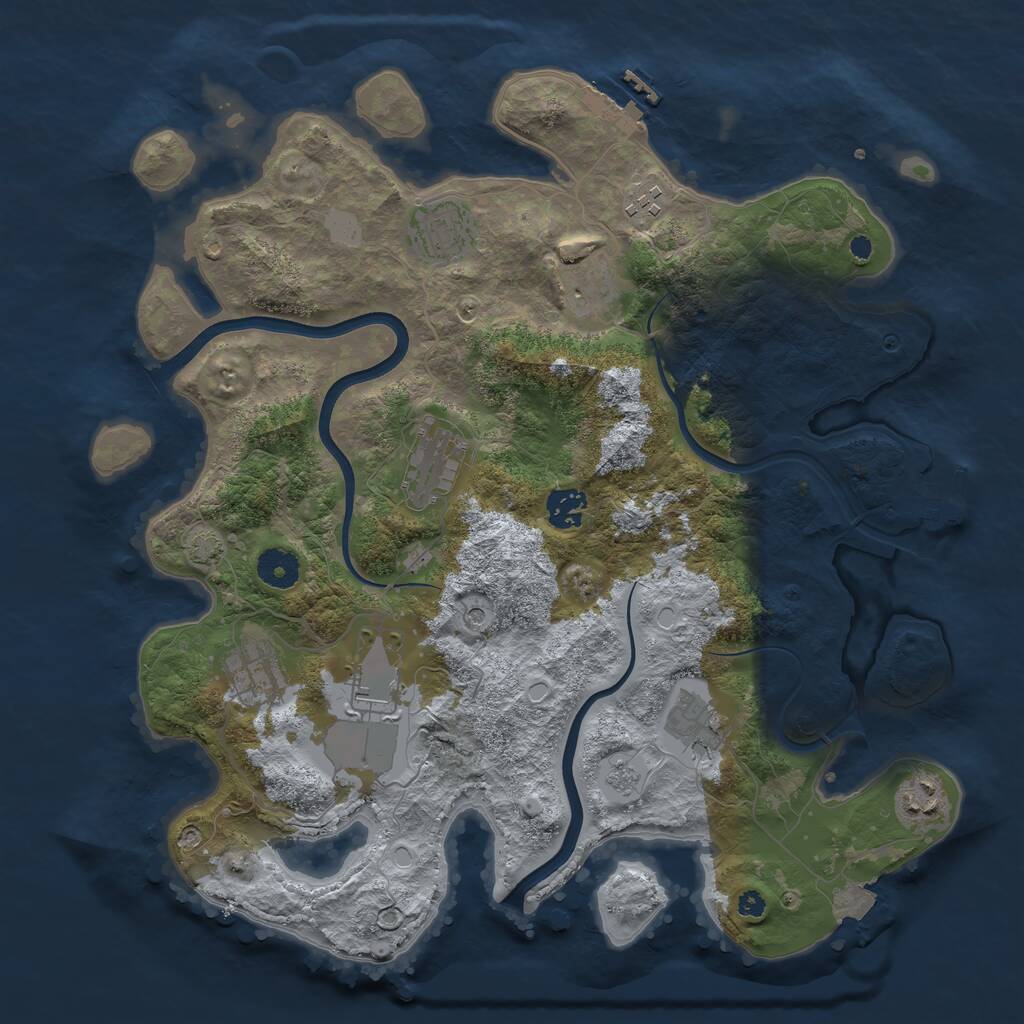 Rust Map: Procedural Map, Size: 3750, Seed: 480925, 15 Monuments