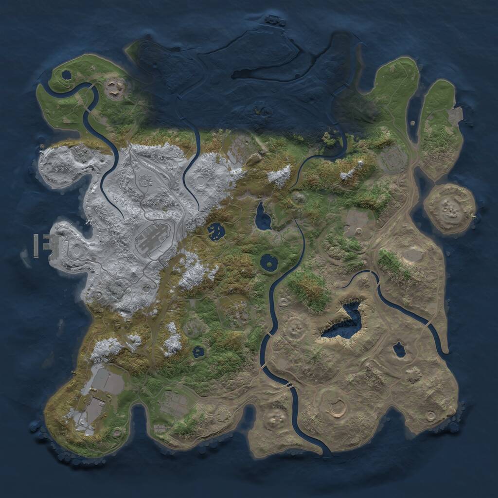 Rust Map: Procedural Map, Size: 4250, Seed: 219019, 17 Monuments