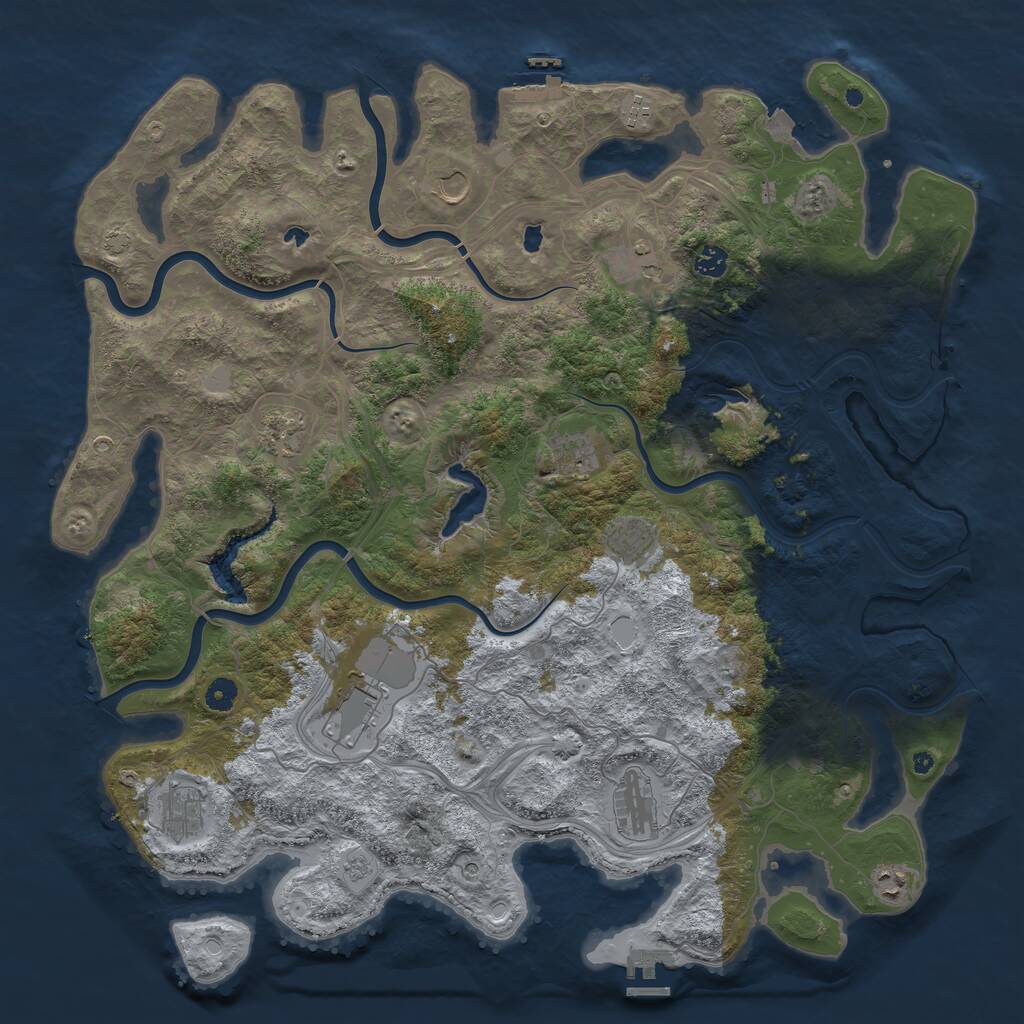 Rust Map: Procedural Map, Size: 4750, Seed: 822428, 17 Monuments