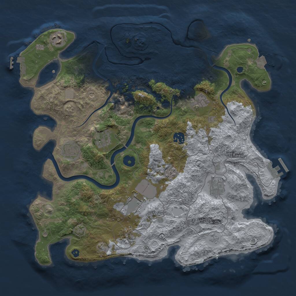 Rust Map: Procedural Map, Size: 3750, Seed: 121448, 15 Monuments