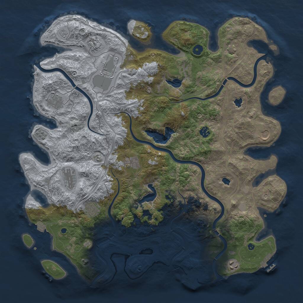 Rust Map: Procedural Map, Size: 4500, Seed: 16647683, 16 Monuments
