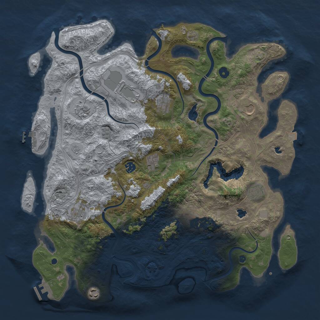 Rust Map: Procedural Map, Size: 4500, Seed: 583564, 17 Monuments