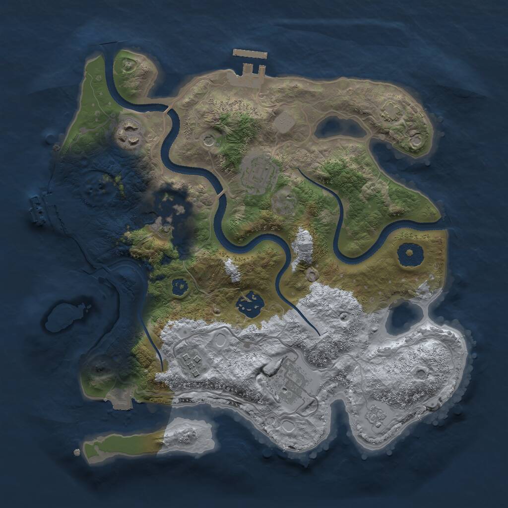 Rust Map: Procedural Map, Size: 3000, Seed: 849566, 12 Monuments
