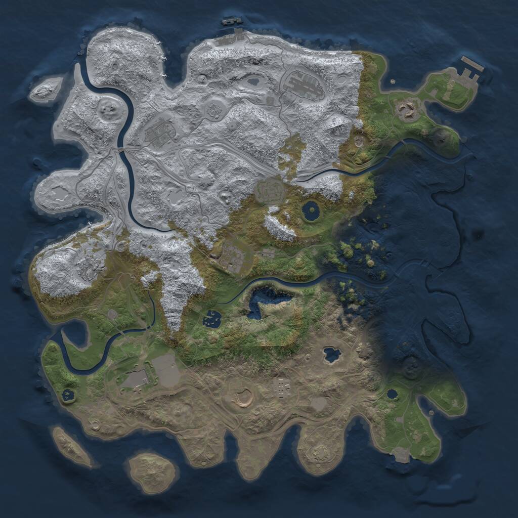 Rust Map: Procedural Map, Size: 4250, Seed: 753567635, 16 Monuments