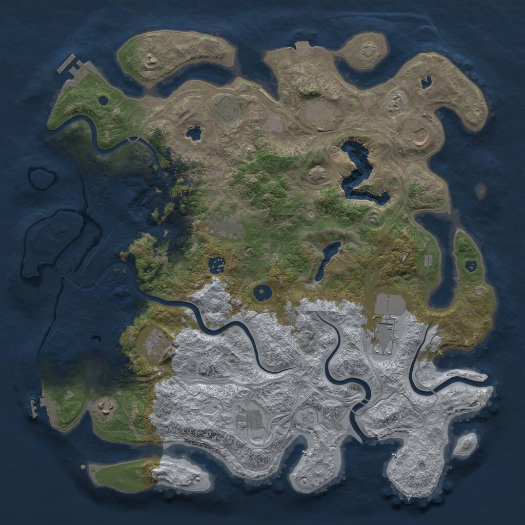 Rust Map: Procedural Map, Size: 4500, Seed: 1604877532, 16 Monuments
